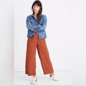 Madewell Tall Huston Pull-On Crop Pants in Inkspot Dots Women’s size Medium